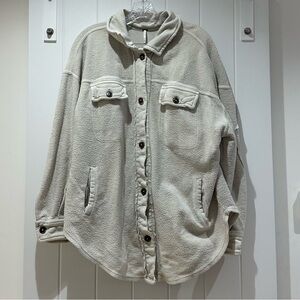 Free People Cream Teddy Jacket